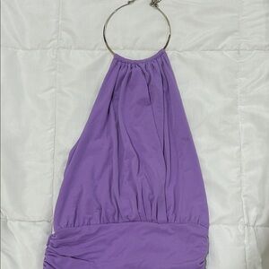 Marciano Purple Halter Top with Silver Ring
